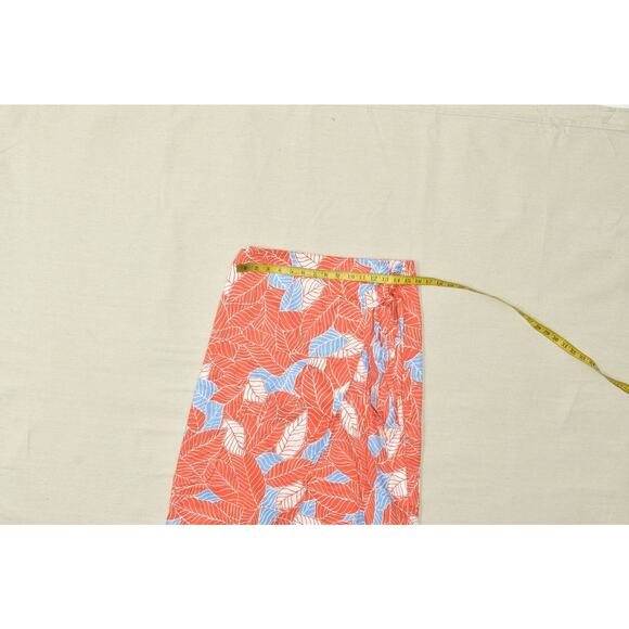 Untuckit Women's Red Lyocell Leaf Print Wrap Skirt Midi Regular Size S - Picture 4 of 8